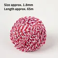Red and white 1.8mm cotton baker's twine for Christmas gift wrapping, 65m roll - 1.8mm Red White Cotton Twine 65m