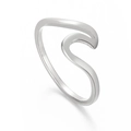 Anello a onda minimalista in acciaio inossidabile argento con finitura lucida - US 7 / Color Acciaio