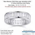 S925 silver eternity band featuring 3.2CT princess cut moissanite stones in gold finish - R13792+gra/black Card / US Size 7 / Circumference 54.3mm