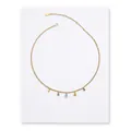 18K gold plated brass necklace featuring five colorful teardrop-shaped zircon stones - Multi-color Zirconia Necklace