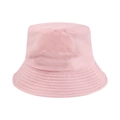 Cappello a secchiello in cotone rosa con tesa larga ripiegabile e protezione solare - M (56-58cm) / Rosa/Nero