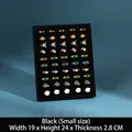 Black velvet 50-slot ring display tray in 19x24cm size for jewelry storage and show - 50 Slots (Small) / Black