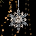 Gouden glitter sneeuwvlok hanger voor kerstboom decoratie, afmeting 11cm x 11cm - Sneeuwvlok B