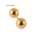 Clou d'oreille boule minimaliste en acier inoxydable doré avec tige filetée 0,8x6mm - 0.8*6*5*5mm / Or