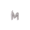 Letter M pendant with twisted rope texture in silver finish for necklaces or bracelets - Steel-Letter M