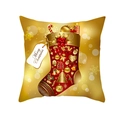 Christmas pillowcase featuring festive Santa stocking with Merry Christmas label on white background - Style 14 / 18x18 Inch