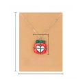 Christmas gift box pendant necklace with red glitter finish and white heart detail - Red Gift Box