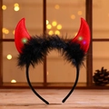 Serre-tête cornes de diable rouges lumineuses avec plumes pour fête d'Halloween - Avec Lumières LED