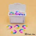 Multi-chamber 5D laundry detergent pods in a 30-count white storage box set - Trending 6-Cavity 30 Pods/Box