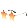Star-shaped rimless sunglasses with orange gradient lenses and gold metal frames - Gold Frame Gradient Orange