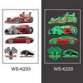 Luminous racing car waterproof temporary tattoo stickers for kids glowing in the dark - Racing Glow Style (WS-K233)