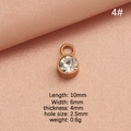 Rose gold stainless steel birthstone pendant with round clear zircon and hanging ring - White