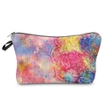 Detailed view of the mandala pattern and colorful watercolor print on the travel makeup bag - Watercolor Mandala-55256