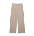 Dettaglio del tessuto a spina di pesce dei pantaloni larghi beige da donna - XS / Pants