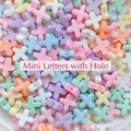 Mini colorful letter X beads with side holes for DIY jewelry and phone chain making - Letter X / 1 Piece