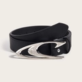 Ceinture rétro américaine en cuir noir avec boucle brillante ornée de strass - Noir