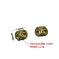 12mm antique bronze hollow bead with Fu character for DIY ethnic jewelry making - Style 7#