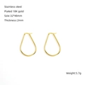 Exaggerated geometric teardrop hoop earrings in polished 18K gold plated stainless steel - 18K Gold / Gold - Large