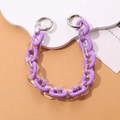 Purple and transparent acrylic candy-colored chunky chain with silver spring clasps - Purple
