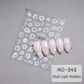 Dettaglio macro degli adesivi per unghie 3D bolle MO-343 con lucentezza madreperlacea - Stile Bolla Lucentezza Conchiglia (MO343)