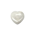 Polished white translucent quartz heart thumb worry stone for stress relief - White Crystal