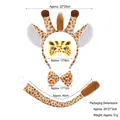 Halloween giraffe costume set with headband, bow tie, tail, and facial stickers - 4pcs Set (Headband+Bowtie+Tail+Face Sticker) / Yellow Giraffe