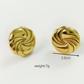 Elegantes pendientes de remolino en acero inoxidable bañado en oro de 18 quilates - Pendientes de Espiral / Dorado/Textura en Espiral