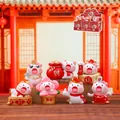 6-piece set of lucky cat figurines with lucky charms and traditional festive symbols - A136 Wow! I'm Rich! 6 Sets! / Full Box Set