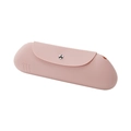 Pink silicone makeup brush storage pouch portable travel cosmetic bag organizer case - Snap Button Style / Pink
