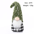 Detail of Christmas gnome with green knitted hat and size dimensions 25x9cm - Green