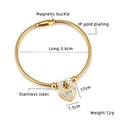 Detailed view of 17cm gold heart bracelet with magnetic buckle and crystal tree charm - Heart Gold