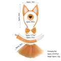 5-piece orange fox costume set with plush ears, nose, bow tie, tail, and tutu skirt - Yellow Brown Shepherd Dog 4-Piece Set & Light Brown Tutu Skirt