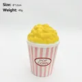 Slow rebound popcorn squishy toy in pink striped cup, size 8x12cm, weight 49g - Pink Popcorn