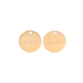 Pendentifs ronds en acier inoxydable doré poli avec gravures ART et for life - Doré