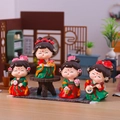 Set of four Tang dynasty style miniature figurines with traditional costumes and props - Tang Xiaohuan Large Set (1056-20)