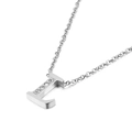 Collier en acier inoxydable argenté avec pendentif lettre L et strass scintillants - Style Lettre L (KN88587-KLB)