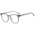 Occhiali da sole quadrati in resina grigio traslucido con dettagli in metallo dorato - Montatura Grigio Trasparente Anti-Luce Blu