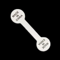 Macro view of white dumbbell-shaped jewelry price tag with embossed Made in China text - Made in China Print Round Head 1.3*5cm (100Pcs/Pack)