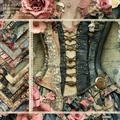 6-inch vintage scrapbooking paper pad with 12 floral designs in 160gsm cardstock - 22034c 24 Images