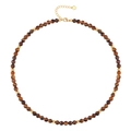 Dettaglio della collana occhio di tigre con chiusura a moschettone dorata e cuore - Collana Occhio di Tigre