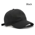 Classic black washed cotton baseball cap with adjustable strap and curved brim - Adjustable / Black