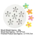 Moule en silicone à 6 cavités de fleurs de marguerite avec exemples pour bricolage - 3# Forme de fleur à cinq pétales / Gris