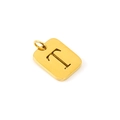 Golden titanium steel square pendant featuring a hollow-out letter T design - Letter T (T-Pendant)