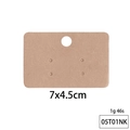 Brown kraft paper jewelry display card for earrings and necklaces, size 7x4.5cm - Blank Kraft Paper Display Card (05T01NK) / Medium