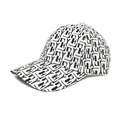 Detailed view of women's baseball cap with black and white abstract geometric pattern - M (56-58cm) / White