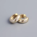 Orecchini a cerchio minimalisti in argento S925 dorato con zirconi taglio marquise - Argento 925 / Colore Oro (Paio)