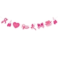 Striscione rosa per sensibilizzazione cancro al seno con testo Hope e nastri - Stile 4 / Rosa