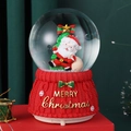 Detail of Christmas crystal ball with Santa and red knit texture base merry christmas - Christmas Gift (2208) / 8cm Music + Light