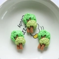 Detail of 3D green resin tree charms for DIY hairpins and stationery decoration - Tree