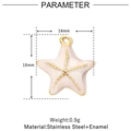 Spécifications du pendentif étoile de mer en émail de 14 mm en acier inoxydable - VG773-Étoile de Mer en Émail Blanc
